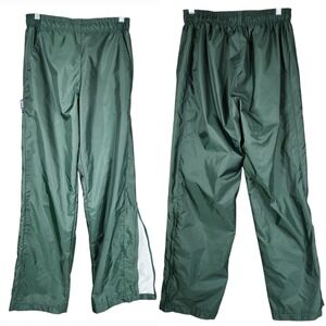 Vtg Boathouse Pant M Men USA Nylon Forest Green Warm Ups Track‎ Rowing Rain Mesh